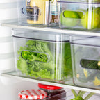 Medium Clear Stacking Lidded Fridge Storage Box