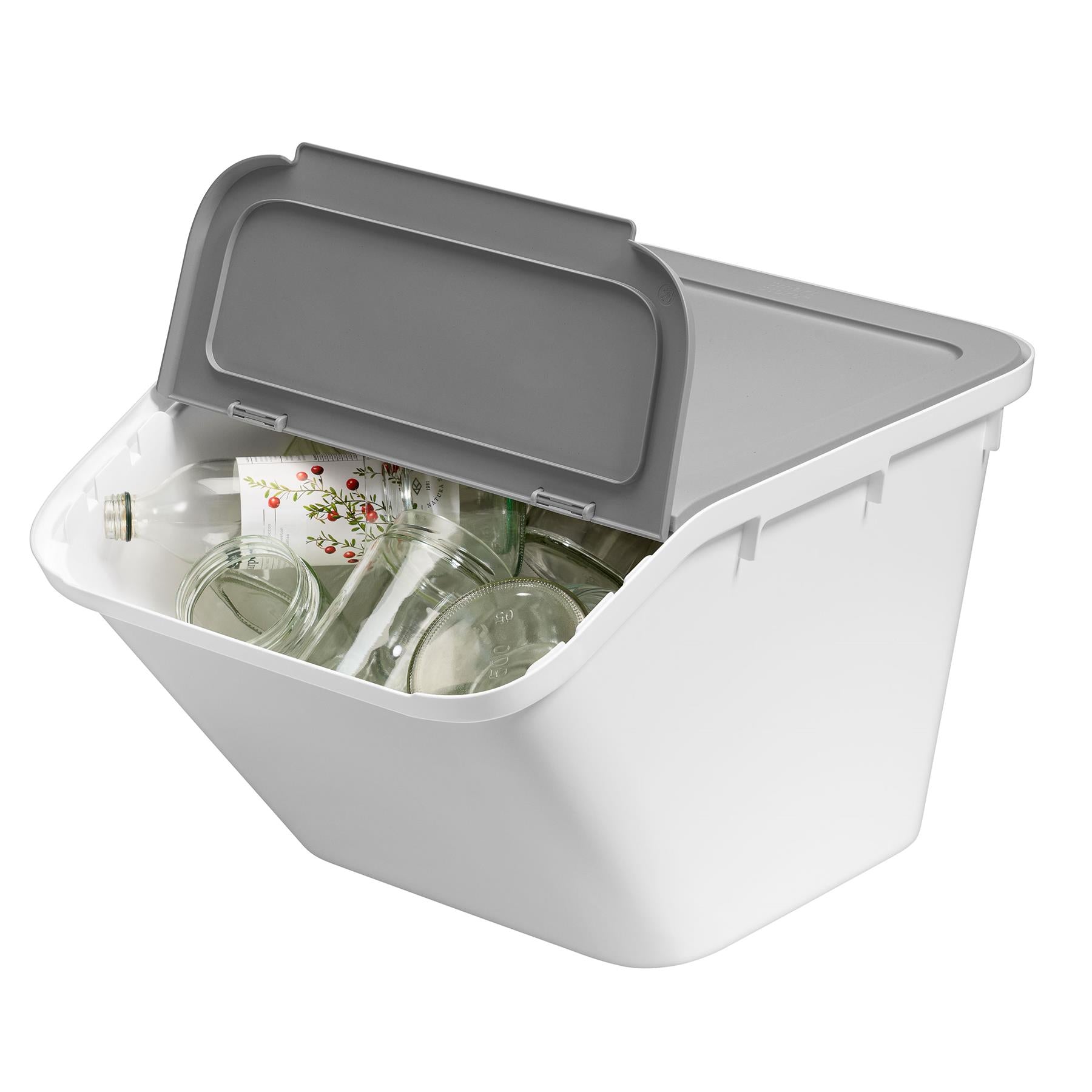 Collect Stacking Lidded 37L Recycle Bin - Medium