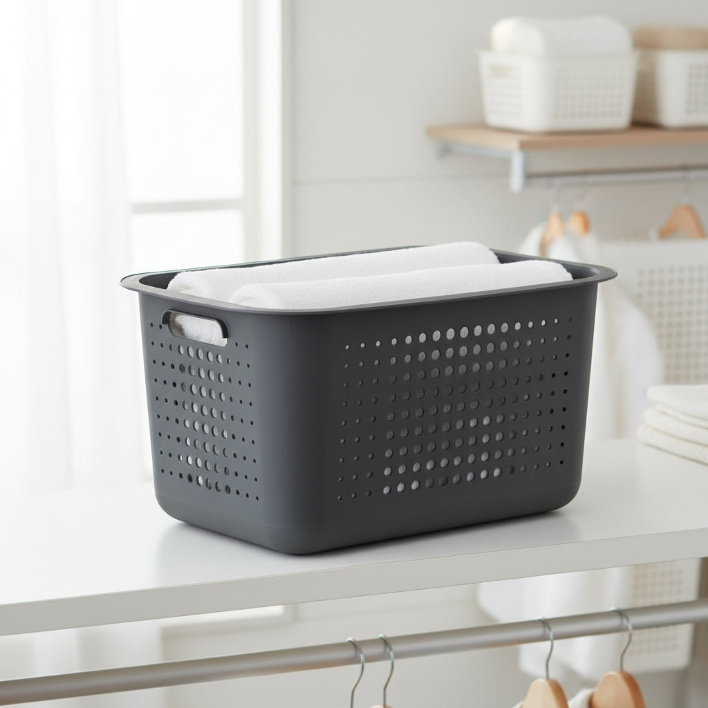 Dark Grey Basket - Deep