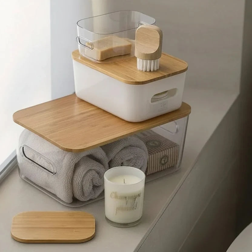 Medium Clear Stacking Lidded Fridge Storage Box
