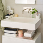 Slim Stacking Lidded Storage Box White Grey