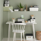 Large Stacking Lidded Storage Box White Grey